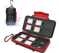 Kiorafoto 24 Slots Memory Card Case for SD TF MSD, IPX5 Water-Resistant