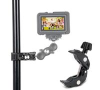 Kiorafoto Super Clamp Mount with 1/4"-20 & 3/8"-16 Thread, Camera Clamps Clip Mount for Volgging Camera Magic Arm Light Stand Tube Bike Handlebar Stroller Tripod