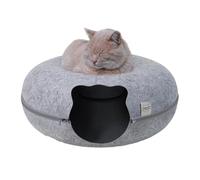 Kioriur Cat Tunnel - Hiding Tent for Cats, Indoor Cat Nest | Cat Donut Cave Tunnel Bed Felt Rabbit Donut Play Tunnel Bed Hidden House Toy Pet Cave as Ve