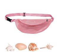 Kioriur Shell Collecting Bags for Beach | Shell Bag with Adjustable Strap | Waist Pack with Zipper for Outdoor Sports, Foldable Beach Accessories