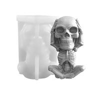 Kioriur Skeleton Candle Mould - Halloween Ornament Mould, Halloween Skull Candle Silicone Mould Does Not Listen Does Not See, Does Not Speak Covers Eyes Covers Mouth Covers Covers, A: Cover your ears