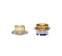 Kiosk Candlestick Amber/ Purple Set of 2