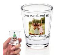 kioskbanks Custom Shot Glasses Personalised Photo Text Shot Glass Party Favors Customised 2oz Glass Funny Birthday Gifts, Tequila Shot Glass, Bourbon Glass