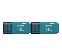 KIOXIA 16GB TransMemory U202 USB 2.0 Flash Drive, Aqua (Pack of 2)