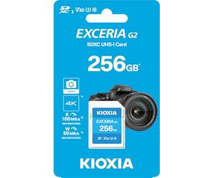 KIOXIA EXCERIA Formerly Toshiba Memory SD Card, G2 256 GB,SDXC, UHS-I U3, V30, Class 10, 100MB/s Reading Speed, Write Speed 50 MB/s, Made in Japan, Genuine Product 5 Year Warranty