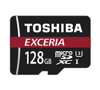KIOXIA Exceria M302 128GB Micro SD Memory Card 90 MB/s 4K - THN-M302R1280EA - Black, red