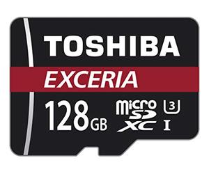 KIOXIA Exceria M302 128GB Micro SD Memory Card 90 MB/s 4K - THN-M302R1280EA - Black, red