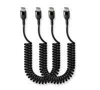 Kioylmo Coiled USB C to USB C Cable 2pack Short 1m Retractable, 60w Pd Fast Charging Data Sync Spiral Type C Charger Cord for Galaxy S24 S23, Google Pixel, iPad Pro, Carplay, Android Auto
