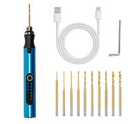 Kioylmo Electric Engraving Pen Tool Kit, Cordless USB Rechargeable Engraver with 3 Speed 20000 RPM, Mini Rotary Tool with 10 Drill Bits for Wood Metal Glass Jewellery Resin Etching, DIY Craft Gift