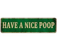 KIOZIY Toilet Bathroom Decor - Have A Nice Poop, Vintage Restroom Decor Pub Club Cafe Bar Home Wall Art Decoration, 4" x 16"