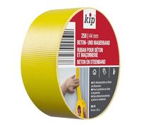 Kip Concrete and Masonry Tape 258-43 - Fabric Tape for Demanding Outdoor Use - Yellow 44 mm x 50 m
