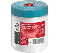 Kip Drop Cloths Pre-Taped Painters Masking Film 1100mm x 20m with Duct Tape, Drape for Spraying, Covering, Suitable Decorating & Windows, Transparent
