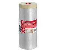 Kip Drop Cloths Pre-Taped Painters Masking Film 1400mm x 33m, Masker Masking Tape with Plastic Sheet, Drape for Spraying, Covering, Suitable for Decorating, Automotive, Windows Dust & Paint Protection
