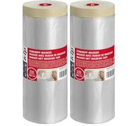 Kip Drop Cloths Pre-Taped Painters Masking Film 1400mm x 33m, Masker Masking Tape with Plastic Sheet, Drape for Spraying, Covering, Suitable for Decorating, Automotive, Windows Dust & Paint Protection