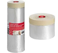 Kip Drop Cloths Pre-Taped Painters Masking Film 2600mm x 25m, Masker Masking Tape with Plastic Sheet Painters and Decorators Polythene Drop Cloth 332, size 300mm x 33m