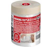 Kip Drop Cloths Pre-Taped Painters Masking Film 550mm x 33m, Masker Masking Tape with Plastic Sheet, Drape for Spraying, Covering, Suitable for Decorating, Automotive, Windows, Dust & Paint Protection