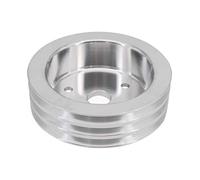 KIPA Aluminium triple groove crankshaft pulley For SB Chevy SBC 350 Crank SWP Short Small Block Chevy with a Short Water Pump 6.6" Satin Aluminium Finish Durable 3-Groove #8858