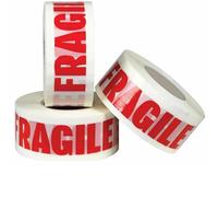 Kipax Fragile Packaging Tape 48mm x 66m | Printed FRAGILE Packing Tape Red & White | Heavy-Duty Strong Sticky Sellotape | Durable Cellotape for Boxes & Moving | Packing, Scotch & Clear Tape (18)