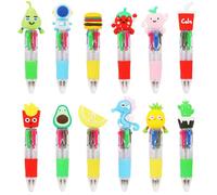 KIPEREE 12 Pack Mini Retractable Multi Coloured Pens for Kids, Novelty Fun Ballpoint Biro Set for Party Bag Fillers, Birthday Favours, School Classroom Rewards, Gifts & Game Prizes for Boys Girls