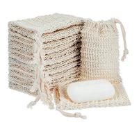 KIPETTO 15Pcs Soap Saver Bag Natural Sisal Exfoliating Soap Pouch Drawstring Soap Bags for Shower Bath, 5.5"x3.5"