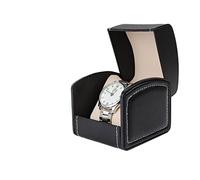 KIPETTO Watch Box Black PU Leather Single Watch Gift Case for Father's Day Birthday Anniversary Valentine's Day