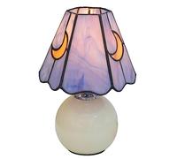 KIPHEPI Mushroom Lamp Tiffany Stained Glass Moon lamp Cute Small Bedside Table Lamps for Living Room Home Decor,Girls Women Birthday Christmas Thanksgiving Day Gift,Pink Blue