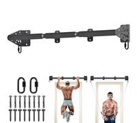 Kipika Heavy Duty Wall-Mounted Pull-Up Bar, Doorway Pull-Up Bar for Home Gym, Upper Body Strength Training (91 cm Straight Type with Foam-Padded Handles)