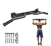 Kipika Pull Up Bar for Doorway Wall Mounted Multi-Grip Strength Bar with Resistance Band Hooks | Heavy-Duty Multifunctional Chin Up Bar for Home Gym Workout | 39-Inch Wide 600 Lbs Capacity