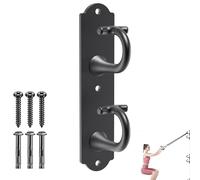 Kipika Wall Mount Workout Anchors with Dual Hooks - Heavy Duty Steel Home Gym Anchors for Resistance Bands, Strength Training & Physical Therapy- Space-Saving Hooks with Secure G-Shaped Design, 1 Pack