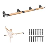 Kipika Wall-Mounted Traditional Solid Wood Ballet Barre System, Freestanding Ballet Barre, Stretching/Dancing Barre for Home Training, Durable Metal Support, Height-Adjustable (approx. 251 cm)