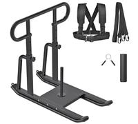 Kipika Weight Sled, Workout Sled, Fitness Strength Training Sled, Speed Training Sled for Athletic Exercise, Speed Improvement, Easily Through Obstacles, Suitable for 1" & 2" Weight Plate (F- Black)