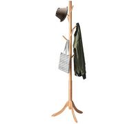 kiplant Coat Rack Freestanding, Bamboo Wood Coat Stand with 8 Hooks,3 Adjustable Size,Easy Assembly NO Tools Required, Coat Tree Hanger Stand for CoatsScarves in Hallway