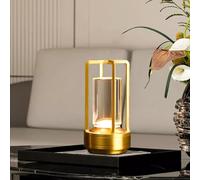 Kipliko Gold Crystal Table Lamp, Cordless, Touch Sensor, 3 Color LED, Art Deco, Large, 1.16 lbs