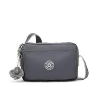 Kipling Abanu M Crossbody Bag, Lightweight Medium Handbag with Multiple Zip Compartments, Adjustable Strap & Durable Everyday Travel Bag - Moonlit Grey