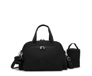 Kipling Camama Baby Bag, Lightweight Diaper Bag with Multiple Compartments, Adjustable Shoulder Strap & Changing Mat, Practical Everyday Baby Travel - Tiny Black Noir