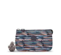 Kipling Creativity L Pouch, Lightweight Large Organizer Case with Zip Closure & Multiple Compartments, Versatile Everyday Travel Cosmetics & Accessories Bag - Mineral Stripes