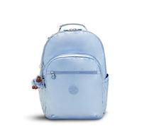 Kipling Seoul Extra Large 17" Metallic Laptop Backpack, Pebble Blue Met, 13.5"L x 18.25"H x 7.75"D, Classic