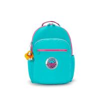 Kipling Seoul Large 15" Laptop Backpack, Peacock Teal Stripe, 12.75''L x 17.25''H x 8''D