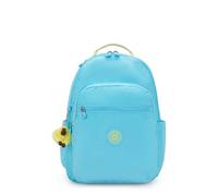 Kipling Seoul Large Metallic 15" Laptop Backpack, Splash Blue, 13.75''L x 17.25''H x 8''D, Kipling Women's Seoul Bts Backpack
