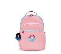 Kipling Women's Seoul 15" Laptop Backpack, Durable, Roomy with Padded Shoulder Straps, Built-in Protective Sleeve, Coral Sea C, 12.75''L x 17.25''H x 8''D, Seoul 15" Laptop Backpack, Durable, Roomy