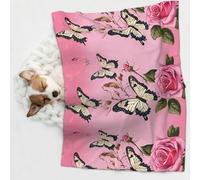 KIPOSTYZTT 1 Pcs Waterproof Pet Blanket, Beautiful Butterfly Print Blanket For Bed Couch Protector, Reversible Washable Plush Dog Faux Fur Throw For Puppy