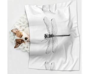 KIPOSTYZTT 1 Pcs Waterproof Pet Blanket, Black And White Dragonfly Print Blanket For Bed Couch Protector, Reversible Washable Plush Dog Faux Fur Throw For Puppy