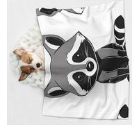 KIPOSTYZTT 1 Pcs Waterproof Pet Blanket, Cartoon Cute Raccoon Print Blanket For Bed Couch Protector, Reversible Washable Plush Dog Faux Fur Throw For Puppy