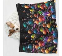 KIPOSTYZTT 1 Pcs Waterproof Pet Blanket, Colorful Rainbow Stars Print Blanket For Bed Couch Protector, Reversible Washable Plush Dog Faux Fur Throw For Puppy