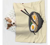 KIPOSTYZTT 1 Pcs Waterproof Pet Blanket, Delicious Sweet Ramen Print Blanket For Bed Couch Protector, Reversible Washable Plush Dog Faux Fur Throw For Puppy