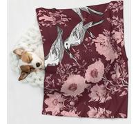 KIPOSTYZTT 1 Pcs Waterproof Pet Blanket, Floral Herbs Botanical Engraving Print Print Blanket For Bed Couch Protector, Reversible Washable Plush Dog Faux Fur Throw For Puppy