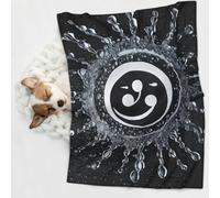 KIPOSTYZTT 1 Pcs Waterproof Pet Blanket, Ying Yang Diagram Print Blanket For Bed Couch Protector, Reversible Washable Plush Dog Faux Fur Throw For Puppy