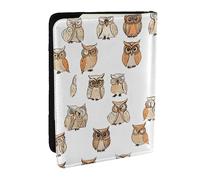 KIPOSTYZTT Animal Cartoon Owls Cute Print Passport Holder Pu Leather Travel Wallet Passport Case Passport Covers 6.5 Inch Multiple Card Slots for Men and Women