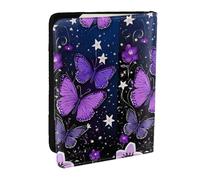 KIPOSTYZTT Beautiful Glowing Butterfly Print Passport Holder Pu Leather Travel Wallet Passport Case Passport Covers 6.5 Inch Multiple Card Slots for Men and Women