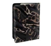 KIPOSTYZTT Black Leopard Pattern Print Passport Holder Pu Leather Travel Wallet Passport Case Passport Covers 6.5 Inch Multiple Card Slots for Men and Women